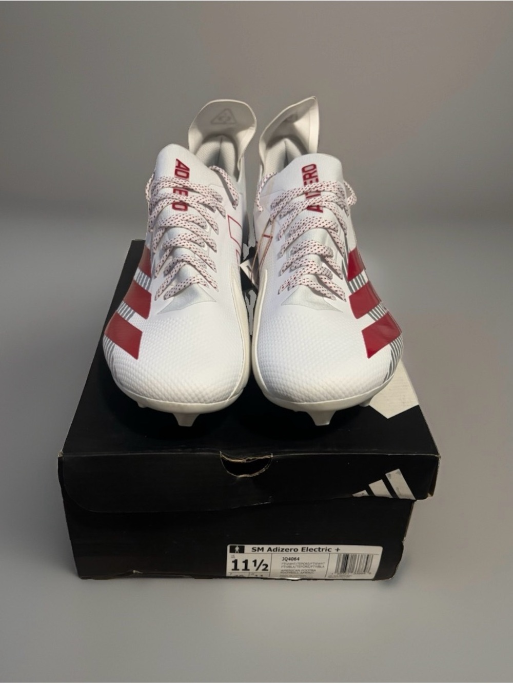 adidas Adizero Electric+ Men's Cleats White/Red US 11.5 D Football Baseball NIB
